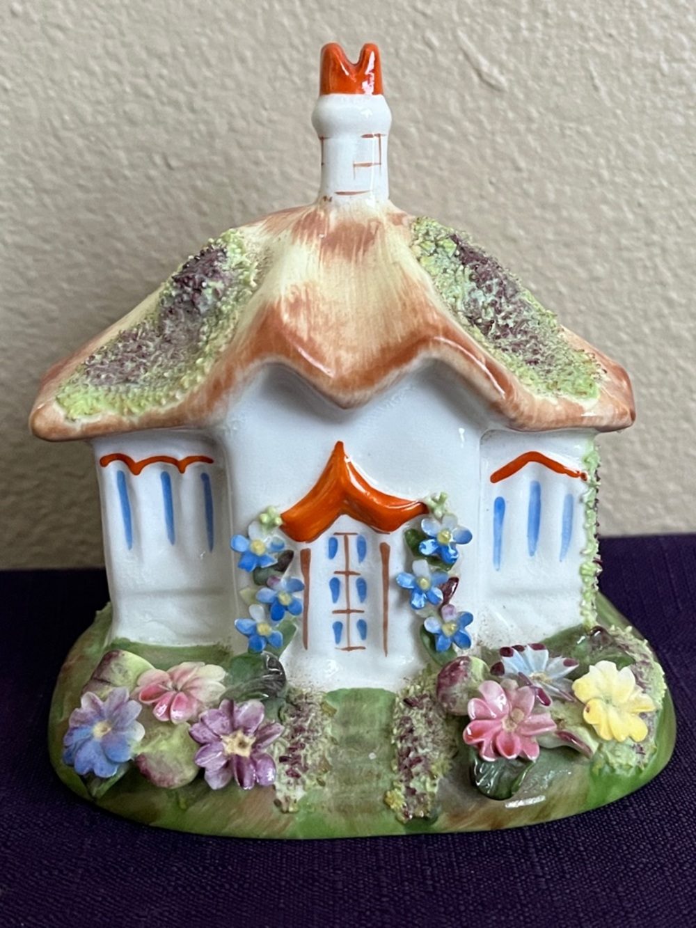 Antique Staffordshire Pastille Burner Mini Cottage Denton Fine China England